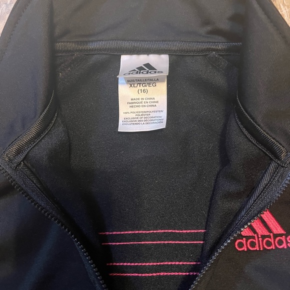 Youth girls ADIDAS track suit—Top: Sz. XL/16–Pants Sz. Large/12-14 - Picture 2 of 2